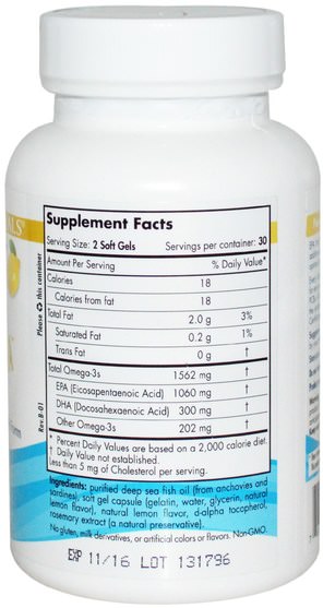 健康 - Nordic Naturals, EPA Xtra, Lemon, 1000 mg, 60 Soft Gels