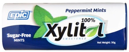 100% Xylitol Sweetened, Peppermint Mints, Sugar-Free, 30 g by Epic Dental, 洗澡，美容，口腔牙齒護理，木糖醇口香糖 HK 香港