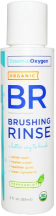 Organic Brushing Rinse, Peppermint, 3 fl oz (88 ml) by Essential Oxygen, 洗澡，美容，口腔牙齒護理，漱口水 HK 香港