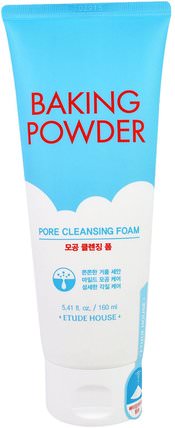 Baking Powder, Pore Cleansing Foam, 5.41 fl oz (160 ml) by Etude House, 洗澡，美容，面部護理，洗面奶 HK 香港