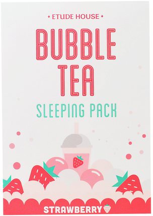 Bubble Tea Sleeping Pack, Strawberry, 3.5 oz (100 g) by Etude House, 健康 HK 香港
