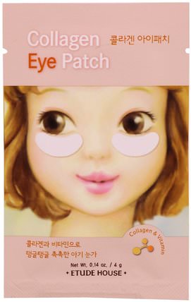 Collagen Eye Patch, 2 Patches, 0.14 oz (4 g) by Etude House, 美容，面膜，面膜 HK 香港