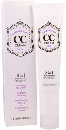 Correct & Care CC Cream SPF 30/PA++, Silky, 1.23 oz (35 g) by Etude House, 洗澡，美容，化妝，液體化妝 HK 香港