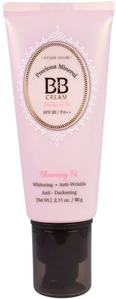 Precious Mineral BB Cream Blooming Fit, Light Beige NO2, 2.11 oz (60 g) by Etude House, 洗澡，美容，化妝，液體化妝 HK 香港