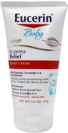 Baby, Eczema Relief, Body Creme, 5.0 oz (141 g) by Eucerin, 沐浴，美容，潤膚露，eucerin濕疹，嬰兒潤膚露 HK 香港