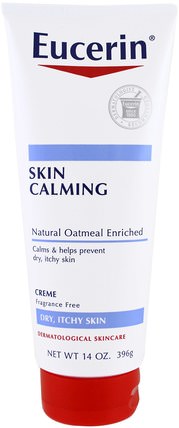 Skin Calming Creme, Dry Itchy Skin, Fragrance Free, 14 oz (396 g) by Eucerin, 洗澡，美容，潤膚露，歐芹平靜 HK 香港