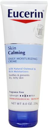 Skin Calming Creme, Dry, Itchy Skin, Fragrance Free, 8.0 oz (226 g) by Eucerin, 健康，皮膚，歐芹平靜 HK 香港