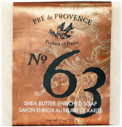 No. 63 Shea Butter Enriched Soap, 7 oz (200 g) by European Soaps, 美容，男士護膚，肥皂 HK 香港
