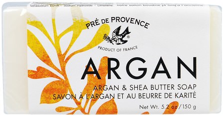 Pre de Provece, Argan & Shea Butter Soap Bar, 5.2 oz (150 g) by European Soaps, 洗澡，美容，肥皂 HK 香港