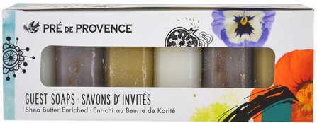 Pre de Provence, Guest Soaps, Shea Butter Enriched, 6 Piece Set, 25 g by European Soaps, 洗澡，美女 HK 香港