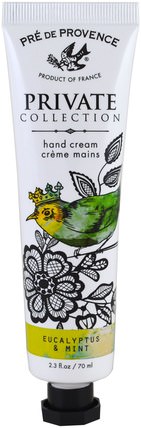 Pre de Provence, Private Collection, Hand Cream, Eucalyptus & Mint, 2.3 fl oz (70 ml) by European Soaps, 健康，皮膚 HK 香港