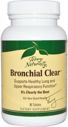 Terry Naturally, Bronchial Clear, 90 Tablets by EuroPharma, 健康，肺和支氣管 HK 香港