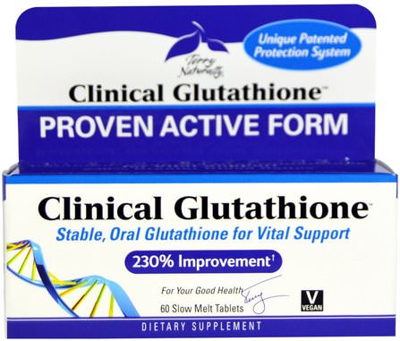 Terry Naturally, Clinical Glutathione, 60 Slow Melt Tablets by EuroPharma, 補充劑，l穀胱甘肽 HK 香港