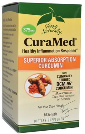 Terry Naturally, CuraMed, 375 mg, 60 Softgels by EuroPharma, 補充劑，抗氧化劑 HK 香港