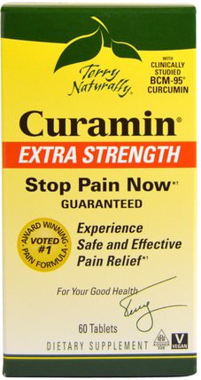 Terry Naturally, Curamin, Extra Strength, 60 Tablets by EuroPharma, 補充劑，抗氧化劑，薑黃素，curamin HK 香港