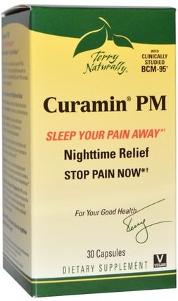 Terry Naturally, Curamin PM, 30 Capsules by EuroPharma, 補充劑，抗氧化劑，薑黃素，curamin，褪黑激素5毫克 HK 香港
