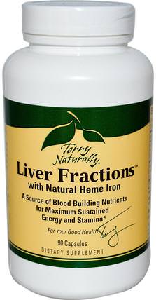 Terry Naturally, Liver Fractions, with Natural Heme Iron, 90 Capsules by EuroPharma, 健康，精力 HK 香港