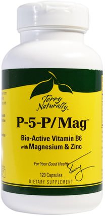 Terry Naturally, P-5-P/Mag, 120 Capsules by EuroPharma, 維生素，維生素b，維生素b6 - 吡哆醇，p 5 p（吡哆醛5磷酸鹽），補充劑，鎂 HK 香港