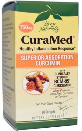 Terry Naturally, CuraMed, 750 mg, 60 Softgels by EuroPharma, 補充劑，抗氧化劑 HK 香港