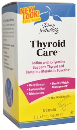 Terry Naturally, Thyroid Care, 120 Capsules by EuroPharma, 補品，礦物質，碘，健康，甲狀腺 HK 香港
