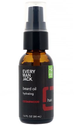 Beard Oil, Hydrating, Cedarwood, 1.0 fl oz (30 ml) by Every Man Jack, 健康，男人 HK 香港