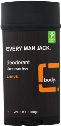Deodorant, Citrus, 3.0 oz (88 g) by Every Man Jack, 洗澡，美容，除臭劑 HK 香港