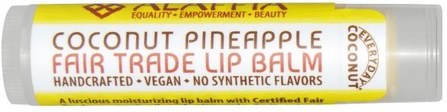 Fair Trade Lip Balm, Coconut Pineapple, 0.15 oz (4.25 g) by Everyday Coconut, 洗澡，美容，唇部護理，唇膏 HK 香港