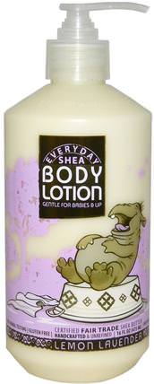 Body Lotion, Gentle for Babies on Up, Lemon-Lavender, 16 fl oz (475 ml) by Everyday Shea, 洗澡，美容，潤膚露，嬰兒潤膚露 HK 香港