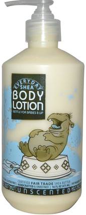 Body Lotion, Gentle for Babies on Up, Unscented, 16 fl oz (475 ml) by Everyday Shea, 洗澡，美容，潤膚露，嬰兒潤膚露 HK 香港