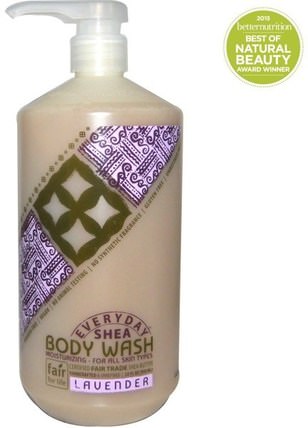 Moisturizing Body Wash, Lavender, 32 fl oz (950 ml) by Everyday Shea, 洗澡，美容，沐浴露 HK 香港