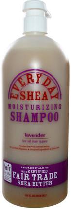Moisturizing Shampoo, Lavender, 32 fl oz (950 ml) by Everyday Shea, 洗澡，美容，頭髮，頭皮，洗髮水，護髮素 HK 香港