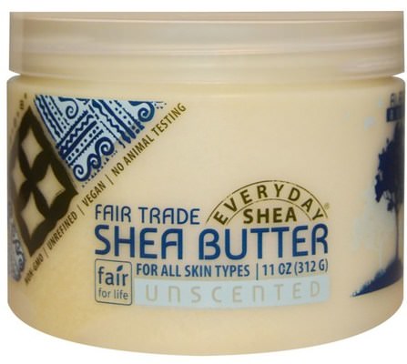 Shea Butter, Unscented, 11 oz (312 g) by Everyday Shea, 洗澡，美容，乳木果油 HK 香港