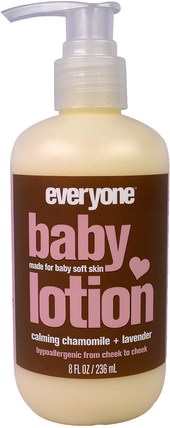 Baby Lotion, Calming Chamomile and Lavender, 8 fl oz (236 ml) by Everyone, 沐浴，美容，潤膚露，嬰兒潤膚露，兒童健康 HK 香港