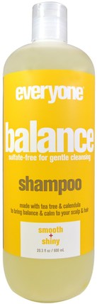 Balance, Shampoo, Smooth + Shiny, 20.3 fl oz (600 ml) by Everyone, 洗澡，美容，頭髮，頭皮，洗髮水，護髮素 HK 香港