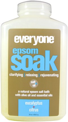Epsom Soak, Eucalyptus + Citrus, 30 oz (850.5 g) by Everyone, 洗澡，美容，浴鹽 HK 香港
