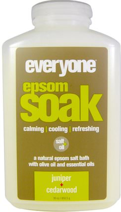 Epsom Soak, Juniper + Cedarwood, 30 oz (850.5 g) by Everyone, 洗澡，美容，浴鹽 HK 香港
