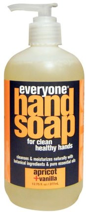 Hand Soap, Apricot + Vanilla, 12.75 fl oz (377 ml) by Everyone, 洗澡，美容，肥皂 HK 香港