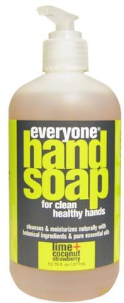 Hand Soap, Lime + Coconut Strawberry, 12.75 fl oz (377 ml) by Everyone, 洗澡，美容，肥皂 HK 香港