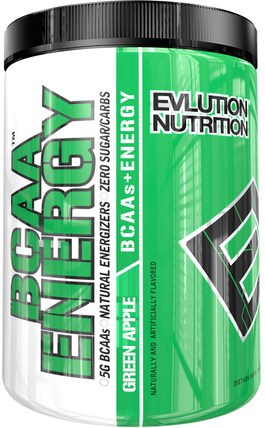 BCAA Energy, Green Apple, 10.2 oz (291 g) by EVLution Nutrition, 補充劑，氨基酸，bcaa（支鏈氨基酸） HK 香港