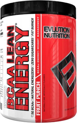 BCAA Lean Energy, Fruit Punch, 11.8 oz (336 g) by EVLution Nutrition, 運動，補品，bcaa（支鏈氨基酸） HK 香港