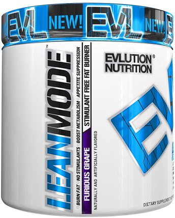 LeanMode, Furious Grape, 6.1 oz (174 g) by EVLution Nutrition, 運動，減肥，飲食，脂肪燃燒器 HK 香港