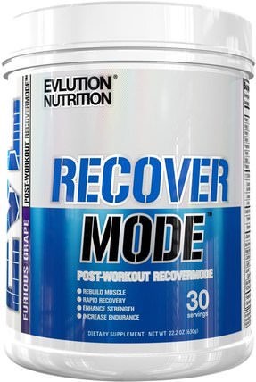Recover Mode, Post-Workout RecoverMode, Furious Grape, 22.2 oz (630 g) by EVLution Nutrition, 運動，肌酸 HK 香港