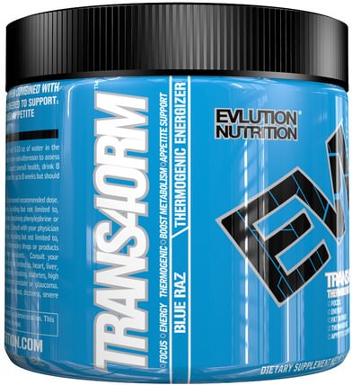 Trans4orm, Blue Raz, 5.2 oz (147 g) by EVLution Nutrition, 健康，能量，運動 HK 香港
