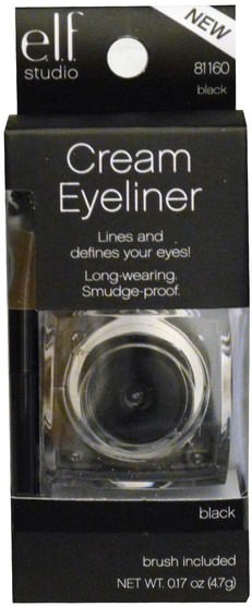 眼睛 - E.L.F. Cosmetics, Cream Eyeliner, Black, 0.17 oz (4.7 g)