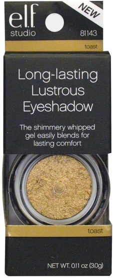眼睛 - E.L.F. Cosmetics, Long-Lasting Lustrous Eyeshadow, Toast, 0.11 oz (3.0 g)
