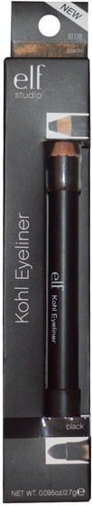 眼睛 - E.L.F. Cosmetics, Studio Kohl Eyeliner, Black, 0.095 oz (2.7 g)
