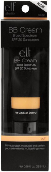 面對 - E.L.F. Cosmetics, BB Cream, SPF 20 Sunscreen, Buff, 0.96 fl oz (28.5 ml)