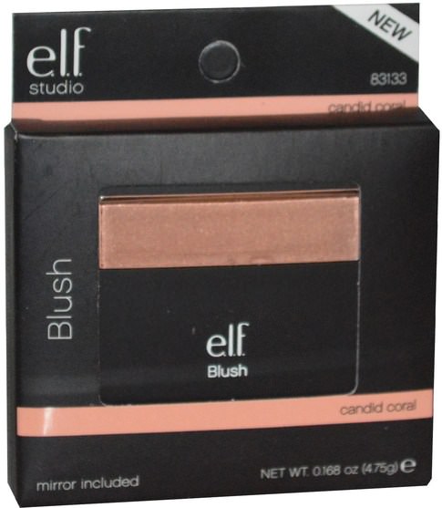 面對 - E.L.F. Cosmetics, Blush, Candid Coral, 0.168 oz (4.75 g)