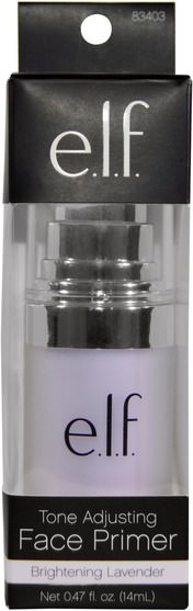 面對 - E.L.F. Cosmetics, Tone Adjusting Face Primer, Brightening Lavender, 0.47 fl oz (14 ml)