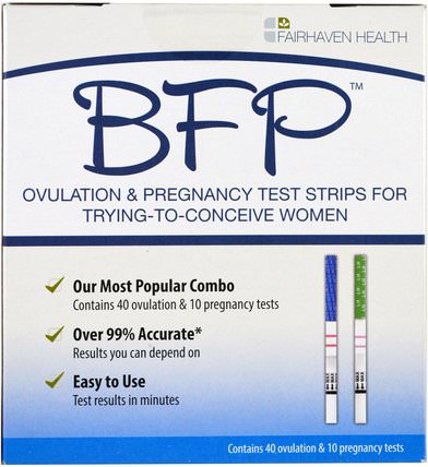 BFP, Ovulation & Pregnancy Test Strips For Trying-To-Conceive Women, 40 Ovulation & 10 Pregnancy Tests by Fairhaven Health, 健康，女性 HK 香港